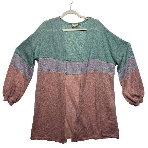 Fantastic Fawn Slouchy Oversized Cozy Soft Rib Knit Dolman Boho Cardigan Large - Picture 1 of 13